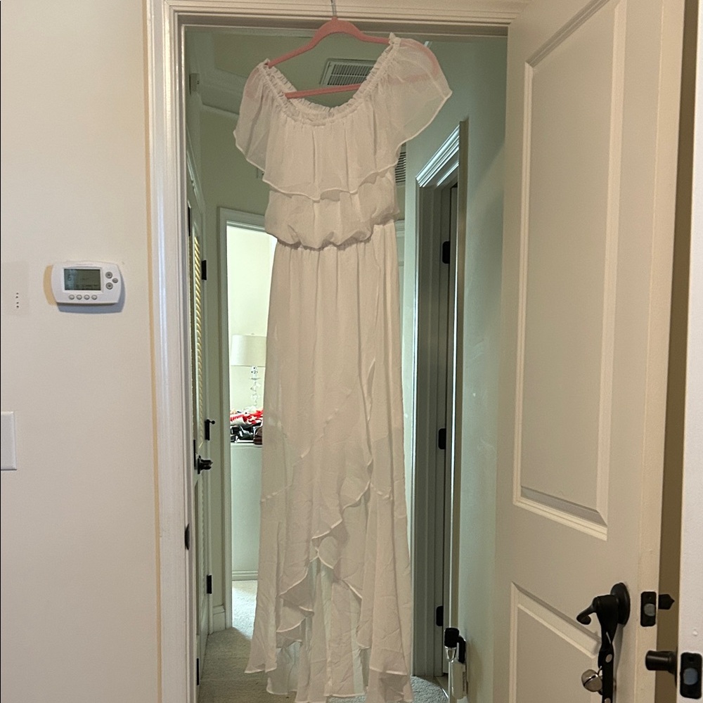 Elegant White Off-Shoulder Dress